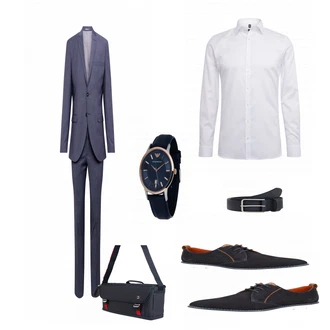 Outfit mit Blau Gürtel Diesel "Buro Outfit"
