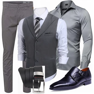 Outfit mit Blau Schuh/Hausschuh DESAI "Buro Outfit"