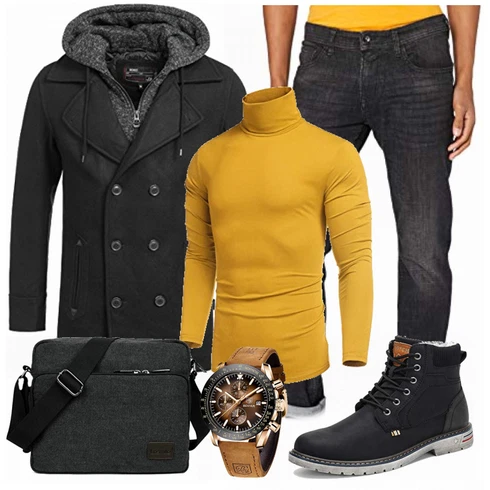 Blau Hose/Wintermantel/Winter Parka Indicode Jeans kombinieren