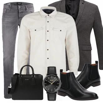 Winter Outfits mit Blau Stiefel Tommy Hilfiger "Buro Outfit"