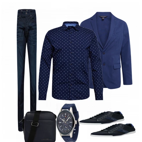 Blau Schuh Sneaker Boss kombinieren