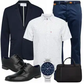 Outfit mit Blau Anzug SELECTED HOMME "Buro Outfit"