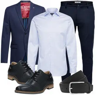 Outfit mit Blau Anzug SELECTED HOMME "Buro Outfit"
