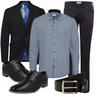 Outfit mit Schwarz Anzug SELECTED HOMME "Buro Outfit"