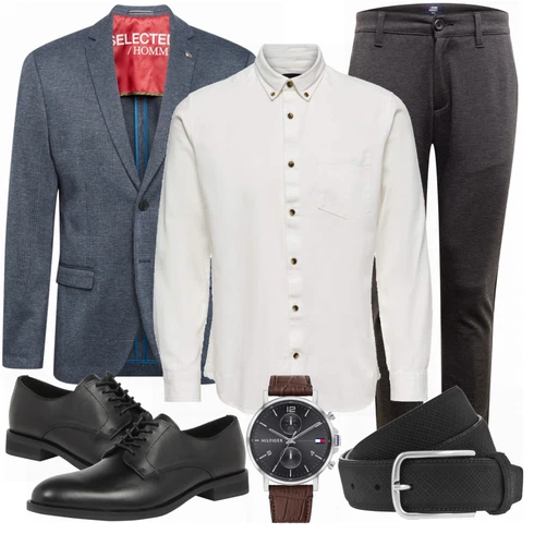 Grau/Weiß Casual Hemd Only & Sons kombinieren