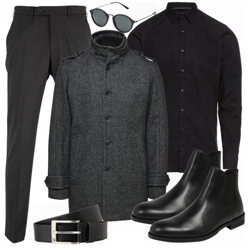 Schwarz Stiefel SELECTED HOMME kombinieren