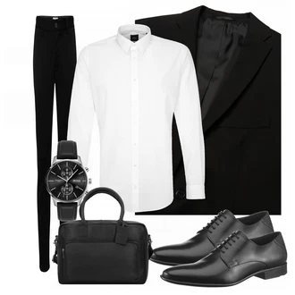 Outfit mit Schwarz Anzug SELECTED HOMME "Buro Outfit"