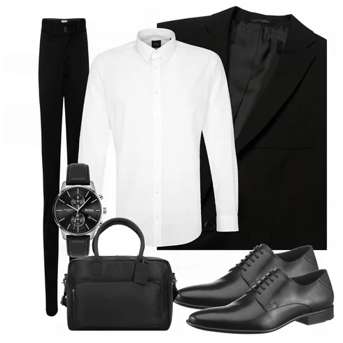 Schwarz Anzug SELECTED HOMME kombinieren mit Schwarz/Grau Schuh Lloyd