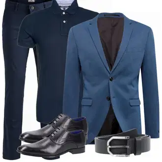Outfit mit Blau Anzug Jack & Jones "Buro outfit"