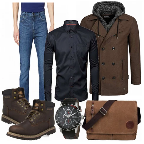 Blau Wintermantel/Winter Parka Indicode Jeans kombinieren