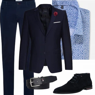 Outfit mit Schwarz Stiefel Tommy Hilfiger "Buro Outfit"