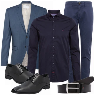Outfit mit Schwarz Casual Hemd Tommy Hilfiger "Buro Outfit"