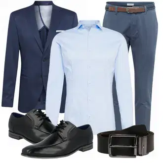 Outfit mit Blau Anzug SELECTED HOMME "Buro Outfit"