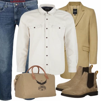Outfit mit Braun Stiefel Camel Active "Buro Outfit"