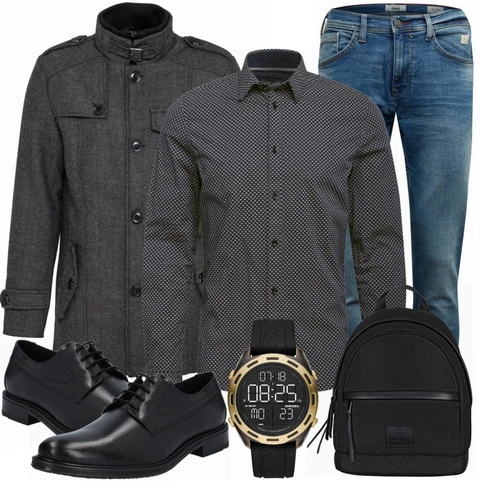 Schwarz Rucksack Johnny Urban kombinieren