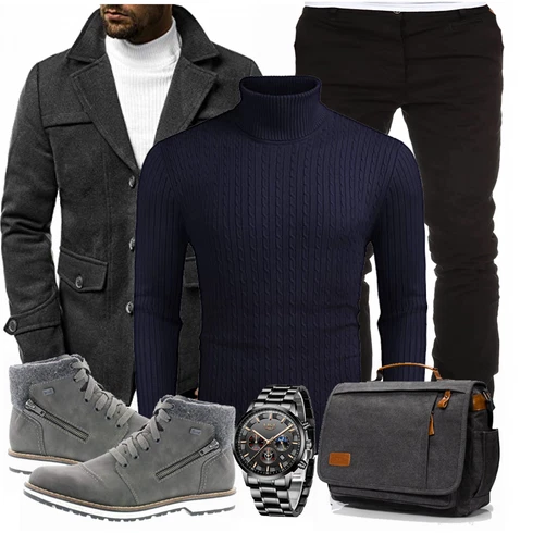 Tasche/Wintermantel/Winter Parka OZONEE kombinieren mit Grau Winter Parka/Hausschuh Rieker