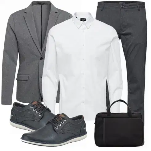 Grau/Weiß Große Größe SELECTED HOMME kombinieren