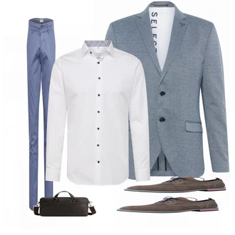 Outfit mit Türkis Anzug SELECTED HOMME "Business Look"