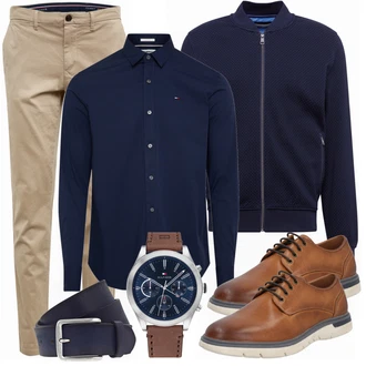 Business Outfits mit Beige Hose Große Größe Tommy Hilfiger "Business Look"