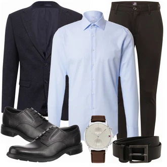 Outfit mit Weiß Business Hemd/Bügelfreies Hemd Seidensticker "Business Outfit"