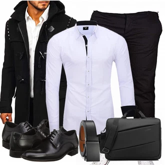 Outfit mit Schwarz Wintermantel/Winter Parka BOLF "Business Outfit"