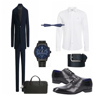 Outfit mit Schwarz Anzug Jack & Jones "Business Outfit"