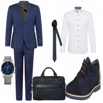 Outfit mit Blau Anzug Jack & Jones "Business Outfit"