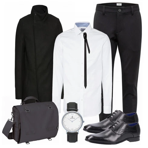 Blau Tasche Brandit kombinieren mit Weiß Casual Hemd SELECTED HOMME