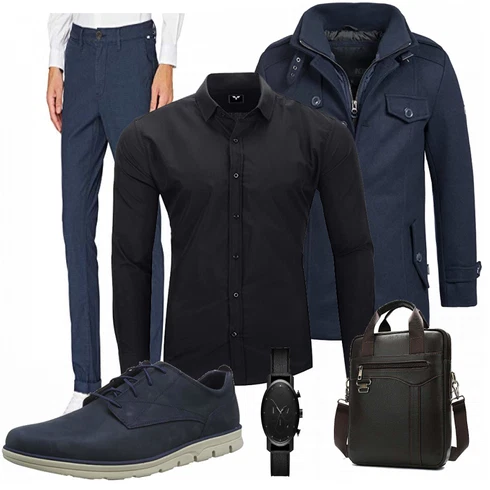 Blau Overall/Wintermantel/Winter Parka Indicode Jeans kombinieren
