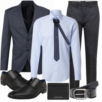 Outfit mit Weiß Business Hemd/Bügelfreies Hemd Seidensticker "Business Outfit"