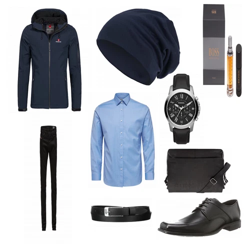 Blau Overall/Winter Parka/Hut style3 kombinieren mit Schwarz Gürtel levi's