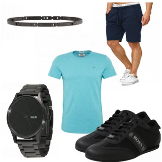 Outfit mit Schwarz/Weiß Hemd Indicode Jeans "BUZLAM"