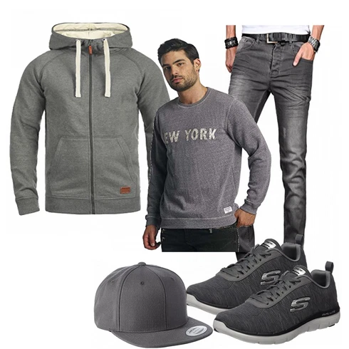 Grau Overall/Hut Flexfit kombinieren