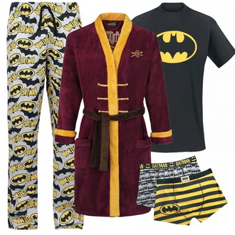 Outfit mit Mischfarben Batman, Schwarz T-Shirt Batman, Rot Batman "Captain Morgan"