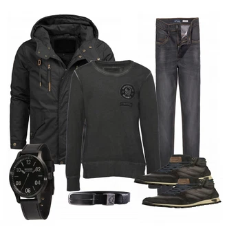 Outfit mit Schwarz Gürtel Diesel "Caren"