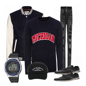 Outfit mit Schwarz Tigha "Casio"