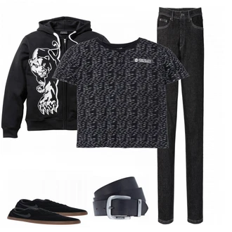 Outfit mit Schwarz Sneaker Nike "Casual"