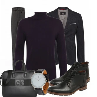 Outfit mit Blau Schuh Stiefel Bullboxer "Casual Business Outfit"