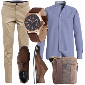 Business Outfits mit Beige Hose Große Größe Tommy Hilfiger "Casual Business Outfit"
