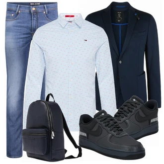 Business Outfits mit Schwarz Sneaker/Leder Sneaker Nike Sportswear "Casual Business Outfit"