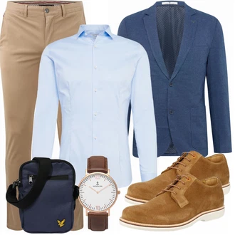 Outfit mit Blau/Türkis Anzug Tom Tailor "Casual Business Outfit"