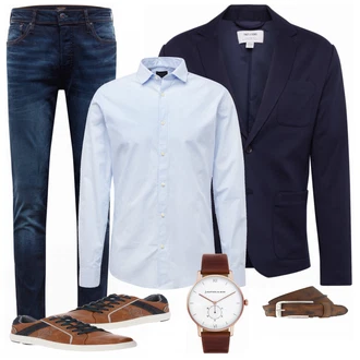 Business Outfits mit Braun Sneaker Mustang "Casual Business Outfit"