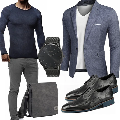 Grau/Blau Hose DSTROYED kombinieren