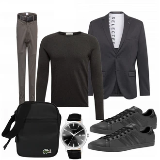 Outfit mit Schwarz Große Größe SELECTED HOMME "Casual Business Outfit"