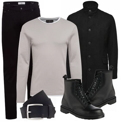 Blau Stiefel Dr. Martens kombinieren