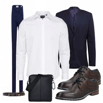 Business Outfits mit Schwarz Anzug SELECTED HOMME "Casual Business Outfit"