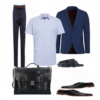 Outfit mit Blau Anzug Cinque "Casual Hemden fuer Herren"