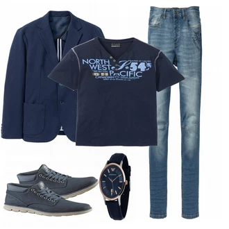 Outfit mit Weiß Stiefel Timberland "Casual"