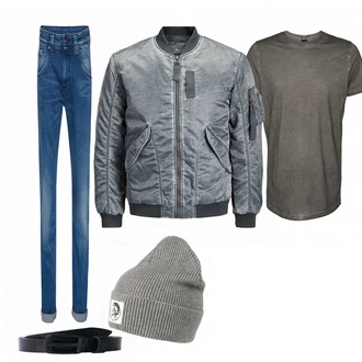 Outfit mit Schwarz Gürtel Diesel "CasualStreet"