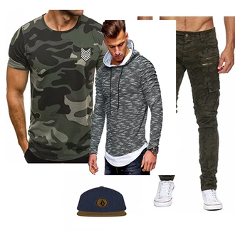 Outfit mit Blau Hut Volcom "CD4"